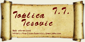 Toplica Tešović vizit kartica
